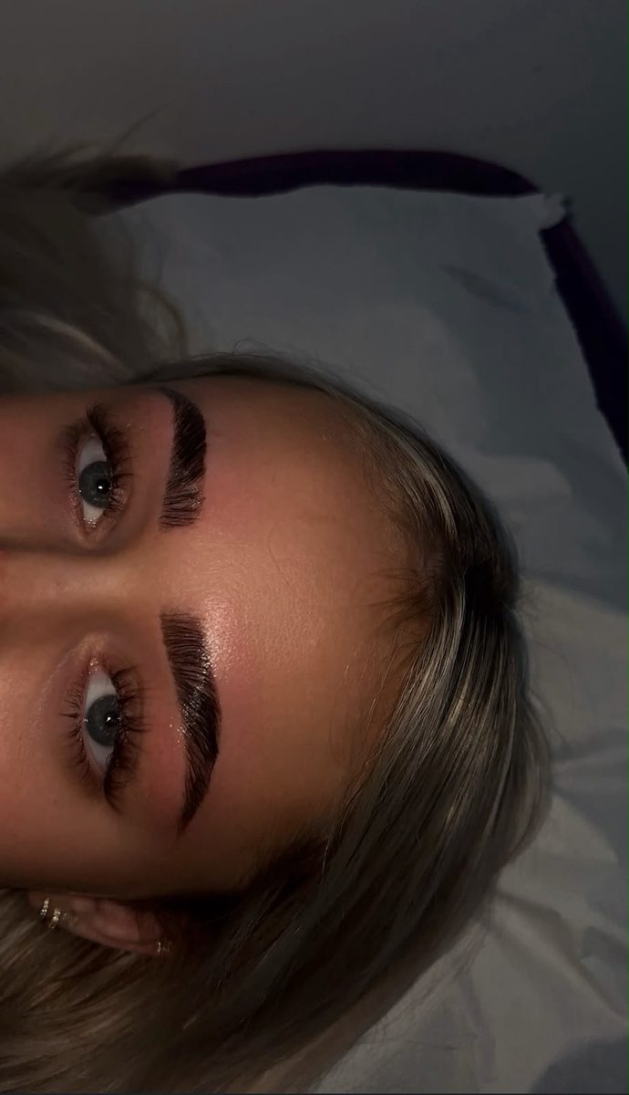 Brows and lashes close up